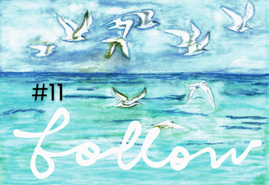 Seagulls Flying Over the Sea ("Follow") Painting